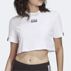 (XS) レディース adidas アディダス オリジナル クロップド 半袖Tシャツ ショートスリーブ