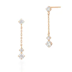 【公式】 4℃(ヨンドシー) K10ピンクゴールド(PG)ピアス 三石モチーフ K10ピンクゴールド キュービックジルコニア 0