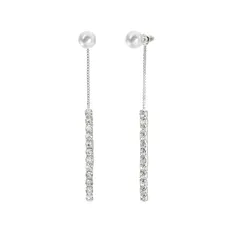 パール ピアス ロング 揺れる レディース 真珠 ジルコニア 人気 金属アレルギー対応 シルバー 華やか アクセサリー プレゼント 普段使い お誕生日 母の日 記念日 パーティ クリスマス 0