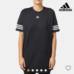 レディース adidas オーバーサイズ ロングドレス Tシャツ 半袖Tシャツ ショートスリーブ
