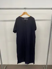 レディース UNIQLO ユニクロ リネン ブレンド Vネック Long ロング ONE PIECE ワンピース