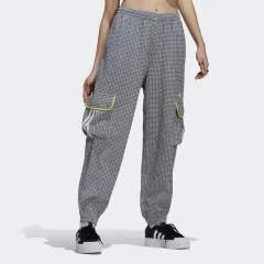 レディース adidas アディダス オリジナル ギンガム CHECK Zizi(ジジ) 麻 シアサッカー トラック パンツ ジョガー ズボン