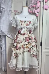 姫ギャル リズリサ(LIZ LISA) フラワー パータン レース 春 コーデ セット ONE PIECE 森ガール