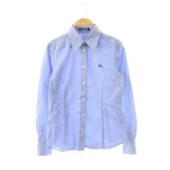 バーバリーズブルーレーベル Burberry's BLUE LABEL シャツ 長袖 チェック柄 38 スモークブルー /ES ■ECE003