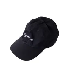 アニエスべー ロゴ刺繍 キャップ ベトナム製 黒 TU フリーサイズ （w-1620314）