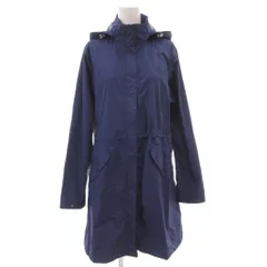 エルエルビーン L.L.BEAN フード付ロングコート ジップアップ ロゴ刺繍 M 紺 ネイビー /GV ■GY61