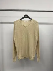 (M) メンズ UNIQLO U Lemaire Vネック 長袖 ニット プルオーバー