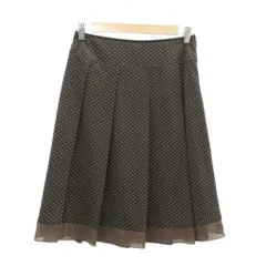 アリスバーリー Aylesbury プリーツスカート ミモレ丈 11 茶 ドット柄 切替 /SY2 ■ECD002