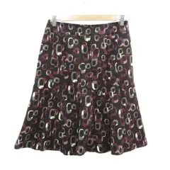 アリスバーリー Aylesbury フレアスカート ミモレ丈 11 黒 紫 総柄 /SY6 ■ECD002