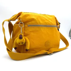 【美品】キプリング KIPLING ショルダーバッグ グレー ナイロン モンキーチャーム