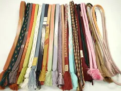 平和屋着物●和装小物　帯締め20本セット　高麗組　冠組　礼装用　金銀糸　長尺あり　未使用あり　逸品　CABD8723ju