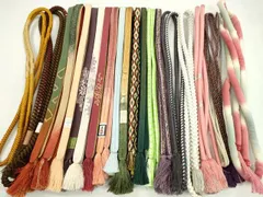 平和屋着物●和装小物　帯締め20本セット　高麗組　冠組　礼装用　丸ぐけ　金銀糸　未使用あり　逸品　CABD8727ju