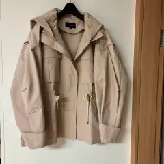 シャカシャカ素材 コットン オーバーサイズ マウンテンパーカー アウター WHO トレンチ ファー フィット オーバーサイズ BIG