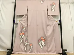 平和屋着物■訪問着　刺繍　枝花文　暈し染め　金糸　正絹　逸品　AABH1044oa