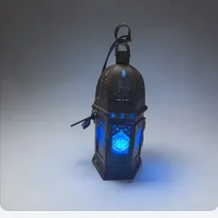 キャンドルランタン アイアン モロッコ風 ブルーガラス アンティーク調