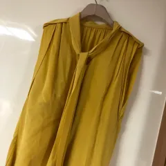 TIME タイム シルク タイ リー リボン ラグジュアリー ブラウス ノースリーブ ゲストルック 通勤ルック