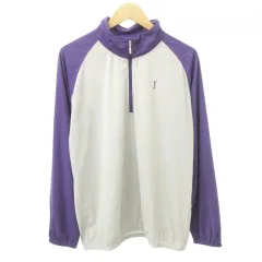 PGA TOUR プルオーバー ハーフジップ 長袖 ロゴ カットソー ゴルフ ウエア 薄手 LLサイズ グレー ■GY08