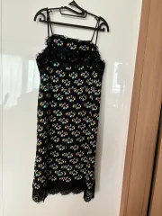 LUCKY CHOUETTE ラッキーシュエトゥ ビスチェ ノースリーブ レース ロング丈ワンピース スリーブレス ノースリーブ