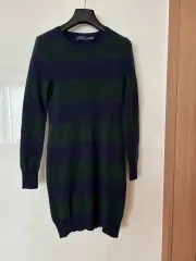 ポロ イタリー メリノウール ニット スウェード ストライプ ONE PIECE XS スタイルが良い方