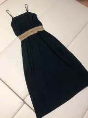 シャカシャカ素材 ビスチェ ノースリーブ ワンピース