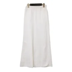 DES PRES デプレ スカート ホワイト 白 サイズ:34(7号) | 23春夏 ソフトサテン フレアロングスカート / Aライン ウエストゴム 光沢 コットン リネン ウォッシャブル | ボトムス【レディース】【中古】