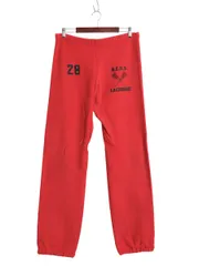 【お得なクーポン配布中!】 80s USA製 チャンピオン リバースウィーブ 3段 カレッジ プリント スウェット パンツ メンズ L / ヴィンテージ トレーナー ナンバリング 赤