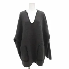 ザラ ZARA 美品 コントラストトップステッチ ニットセーター Vネック M グレー /MG