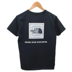 ザノースフェイス THE NORTH FACE バンダナスクェアロゴティー Tシャツ カットソー 半袖 プリント 160cm 紺  ネイビー NTJ32546 ■IBO91