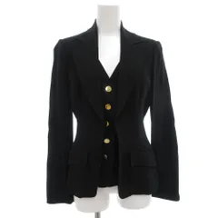 モガ MOGA テーラードジャケット シングル ノーベント フェイクレイヤード 金ボタン 2 黒 ブラック /GV