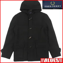 FRED PERRY フレッドペリー ダッフルコート M 黒 ブラック ウール ショート 古着 メンズ ダッフルコートサイズM一覧←SEULB屋着古← HS503