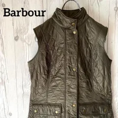Barbour バブアー キルティングベスト レディースMサイズ　オリーブグリーン 英国　ジャケット　古着　23-831