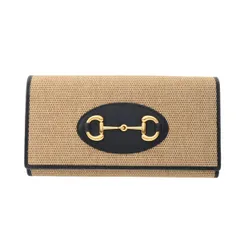 グッチ ベージュ/ネイビー  621888  ユニセックス  キャンバス/レザー チェーンウォレット