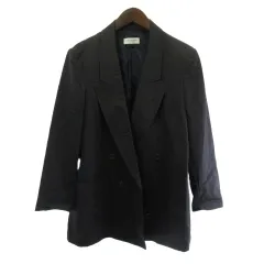 ドリスヴァンノッテン DRIES VAN NOTEN スプリングジャケット ダブル ネイビー 紺 コットン シルク M ☆AA★のサムネイル