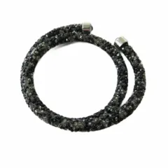 スワロフスキー SWAROVSKI クリスタルロック スパイラル ブレスレット バングル ブラック 黒 のサムネイル