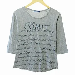 イーストボーイ EAST BOY Tシャツ カットソー ロンT 7分袖 ロゴ 英字 プリント 9 グレー 1126 ■GY09