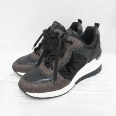 マイケルマイケルコース Michael michael kors 美品 CRISTA TRAINER クリスタトレーナー スニーカー シューズ 7.5Ｍ 約24.5cm 茶 黒 靴 49F1CRFS1D 箱付きのサムネイル