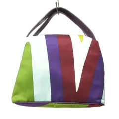 エミリオプッチ EMILIO PUCCI タグ付き 04AW ミニ ハンドバッグ 総柄 ナイロン レザー シルバー金具 マルチカラー 0331 ☆AA★のサムネイル