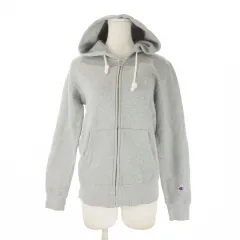 チャンピオン CHAMPION ジップパーカー スウェット ロゴ刺繍 フーディ L グレー /CK12 ■GY99