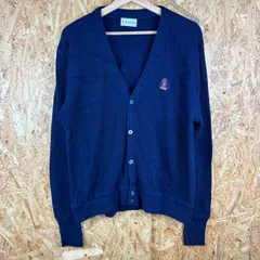 IZOD 長袖 カーディガン ネイビー メンズ レディース ユニセックス XLサイズ 古着 ストリート ファッション Y2k 704