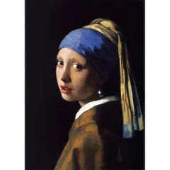 絵画風 壁紙ポスター (はがせるシール式) ヨハネス・フェルメール 真珠の耳飾りの少女 青いターバンの少女 絵画 貼るインテリア キャラクロ K-JVM-002A2 (A2版 420mm×594mm) ＜日本製＞ ウォールステッカー お風呂ポスター