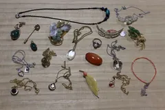 KT73 【豪華18点セット】ヴィンテージ アクセサリー まとめ売り 珊瑚 天然石 レトロ