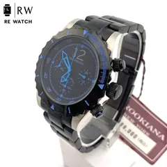 【美品】BROOKIANA BA-1651 ブラック/ブルー クロノグラフ腕時計のサムネイル