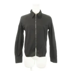 アニエスベー agnes b. 長袖シャツ ジップアップ コットン 2 M 黒 ブラック /AH23 ■GY99