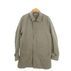 ユニクロ UNIQLO ステンカラーコート M 茶 ブラウン キルティングライナー付き 比翼 /MN8 ■GY99