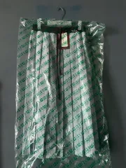 マルディメクルディ コットン プリーツ マキシ スカート ストライプ ブルー