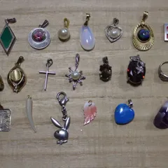 KT75 【豪華20点】ヴィンテージ ペンダントトップ　十字架 まとめ売り 天然石 レトロ