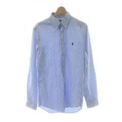 ラルフローレン RALPH LAUREN クラシックフィット CLASSIC FIT ボタンダウンシャツ SP 青 ブルー ストライプ柄  長袖 /PP ■GY03