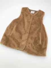 美品 coen コーエン フェイクファー ベスト sizeM/茶 ◆■レディース
