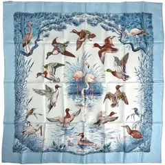 Hermès カマルグでの休息　カレスカーフ 90cm HERMES】【Halte en Camargue】エルメス『カレ90 カマルグでの休息