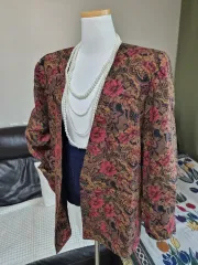 洗練されたアンティークフラワー ルーズフィット ジャケット